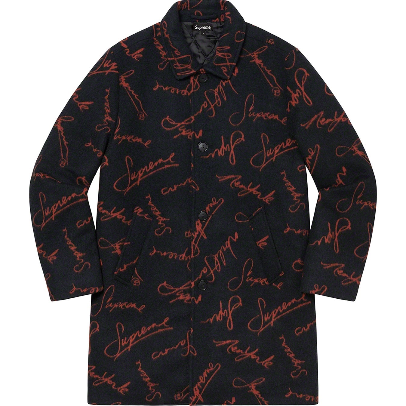 Script Logos Wool Overcoat view 2